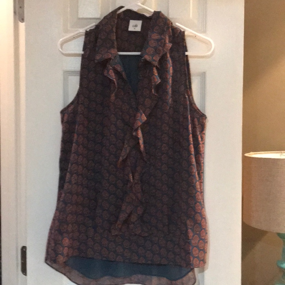 Cabi rust and teal top